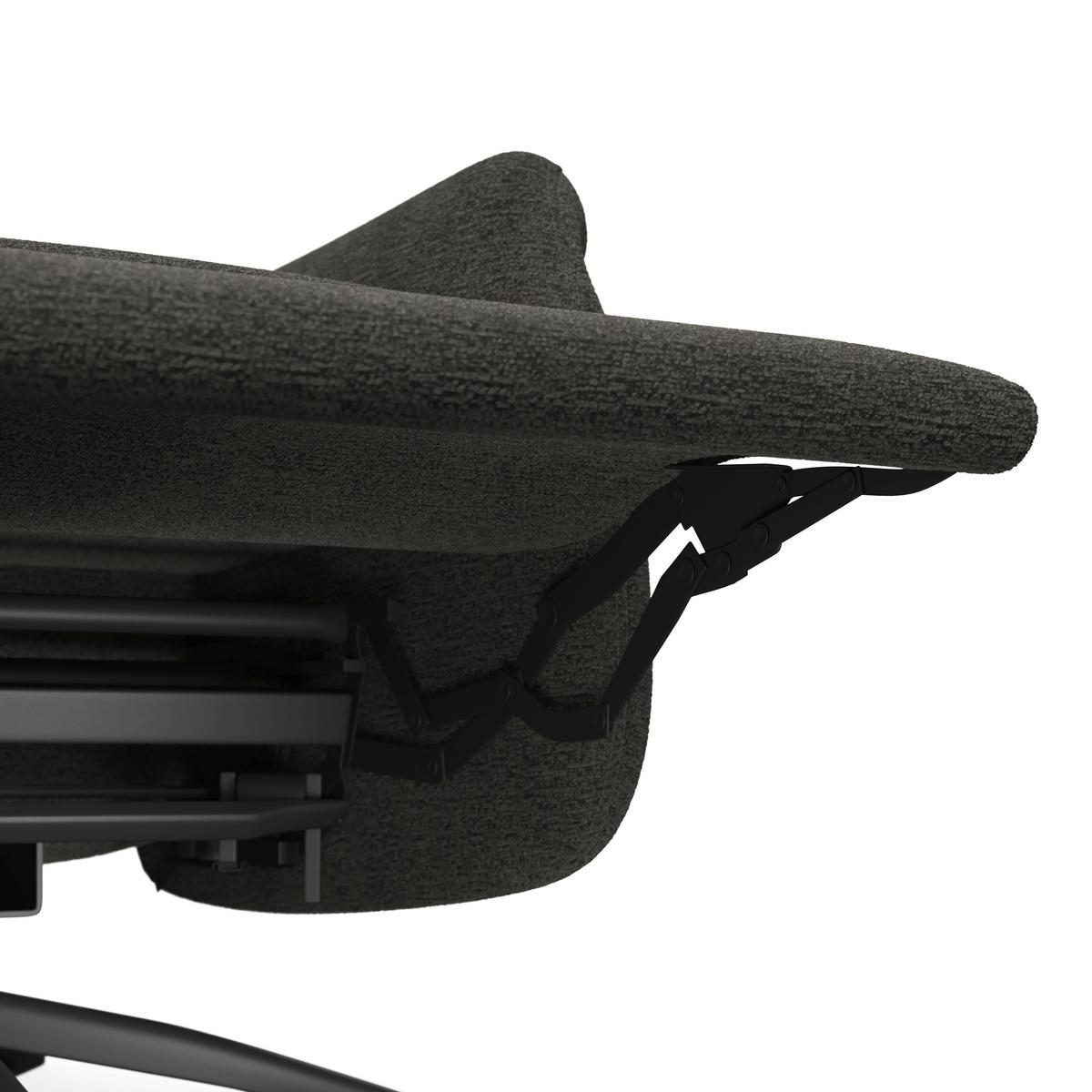 Relaxační křeslo ALICE, tmavě šedé buklé, max. 140 kg - černá/tmavě šedá, Moderní, kov/dřevo (76/109/94cm) - Bessagi Home