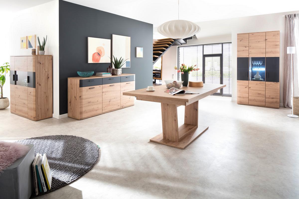 Esstisch Ausziehbar Cortona 180-280x100 Cm Eichefarben - Eichefarben, Design, Holzwerkstoff (180/100/77cm) - Livetastic