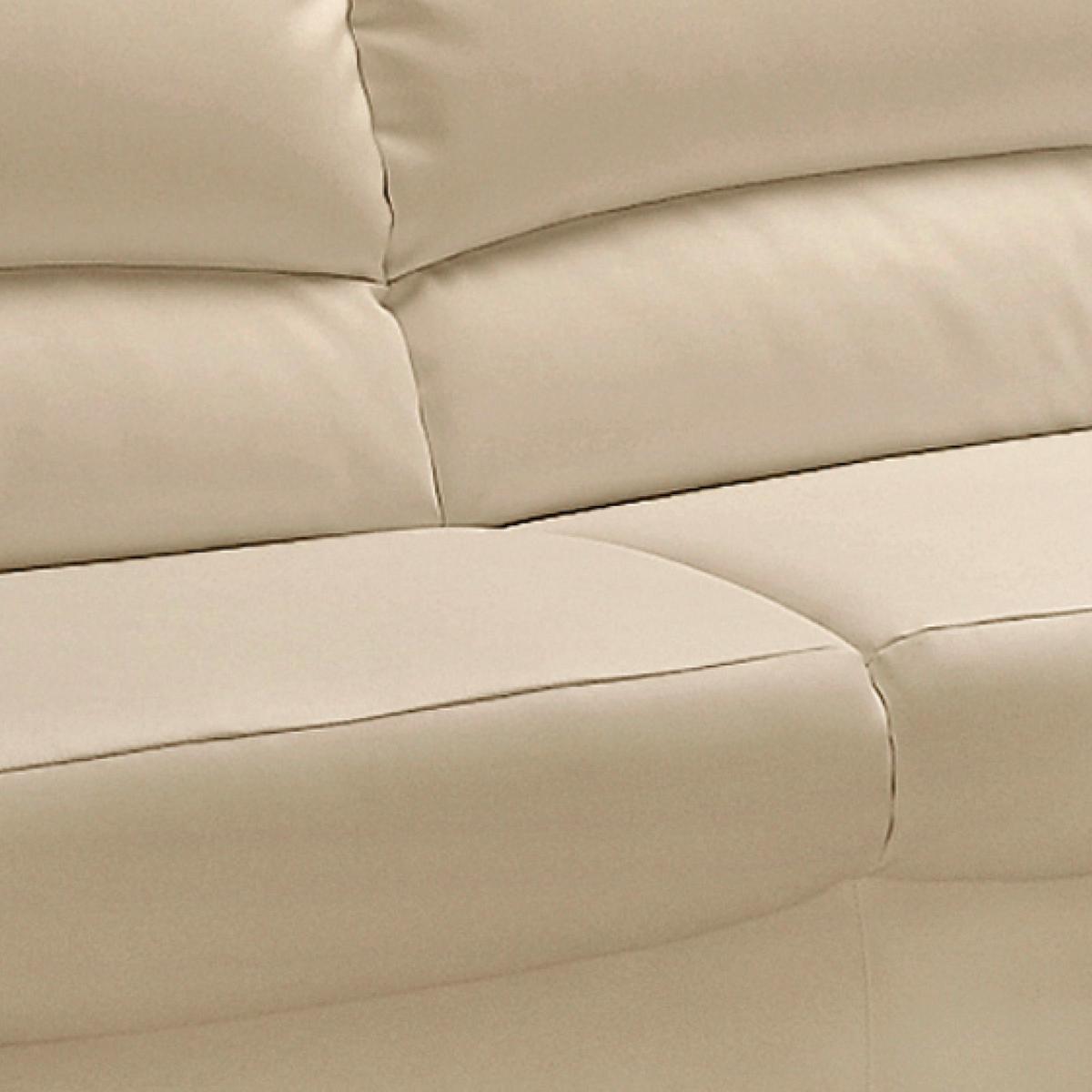 3-sitzer-sofa Danilo Rücken Echt, Beige Lederlook - Beige/Schwarz, KONVENTIONELL, Textil (182/90/90cm) - MID.YOU