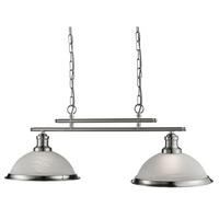 Hängeleuchte 2682-2ss Bistro - Silberfarben/Weiß, KONVENTIONELL, Glas/Metall (76/82/28cm)