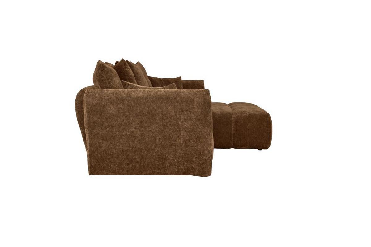 Univerzálna sedačka CAMMELLIO, hnedá ženilka, 7 vankúšov - hnedá/čierna, Modern, textil (296/189cm) - Mömax