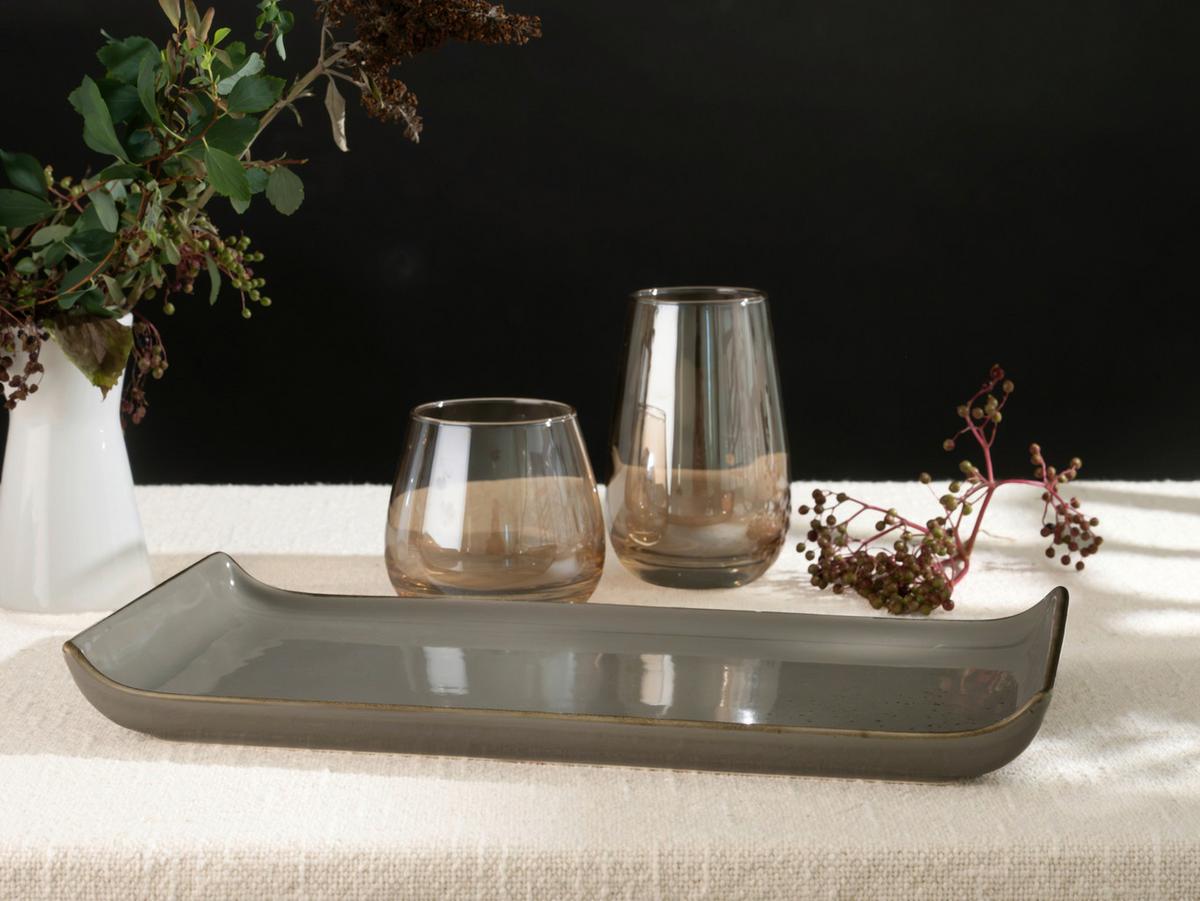 SERVIERPLATTEN-SET 33017 NATURE COLLECTION - Grau, Trend, Keramik (16,5/33cm) - Creatable