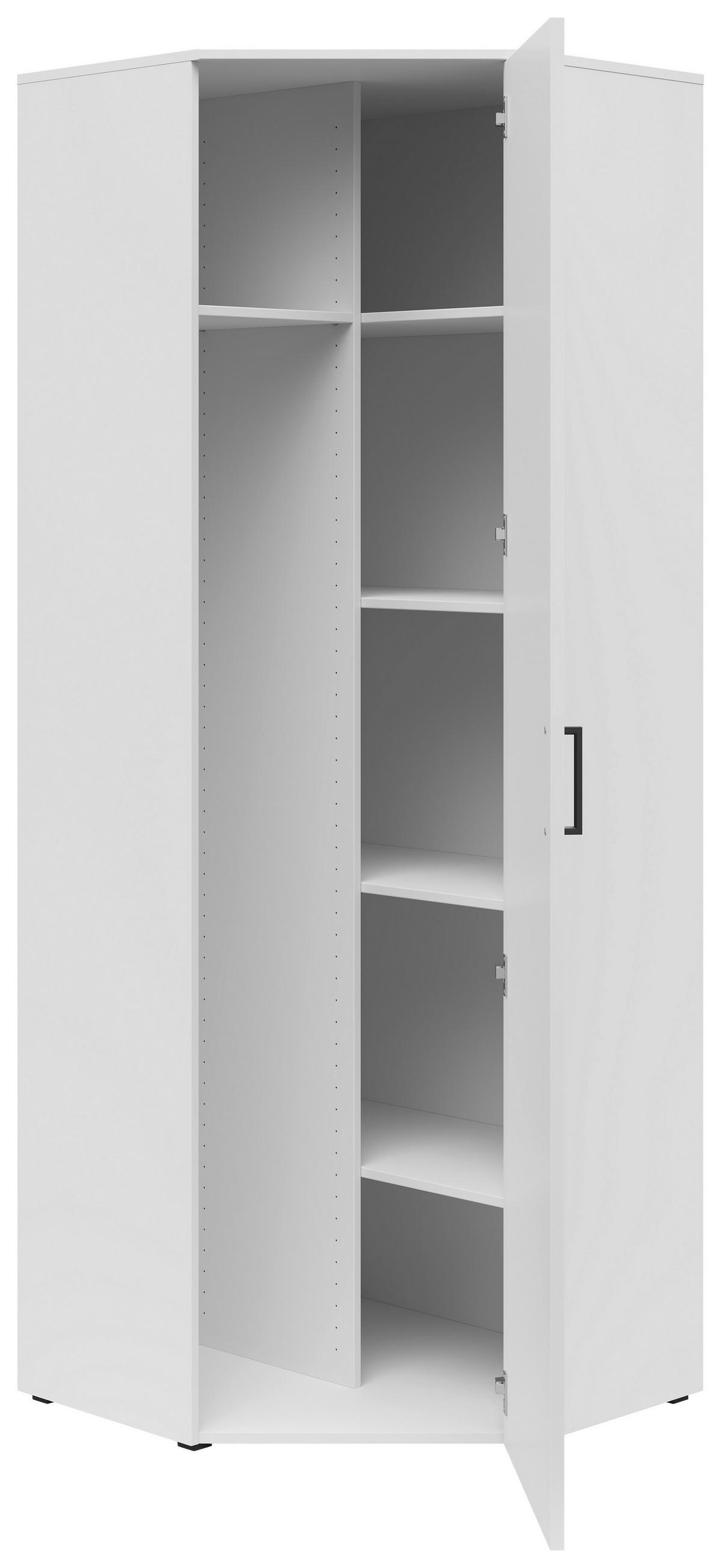 Rohová skříň MULTISTAURAUM š: 101 cm - bílá/černá, Moderní, kompozitní dřevo/plast (101/195/79cm)