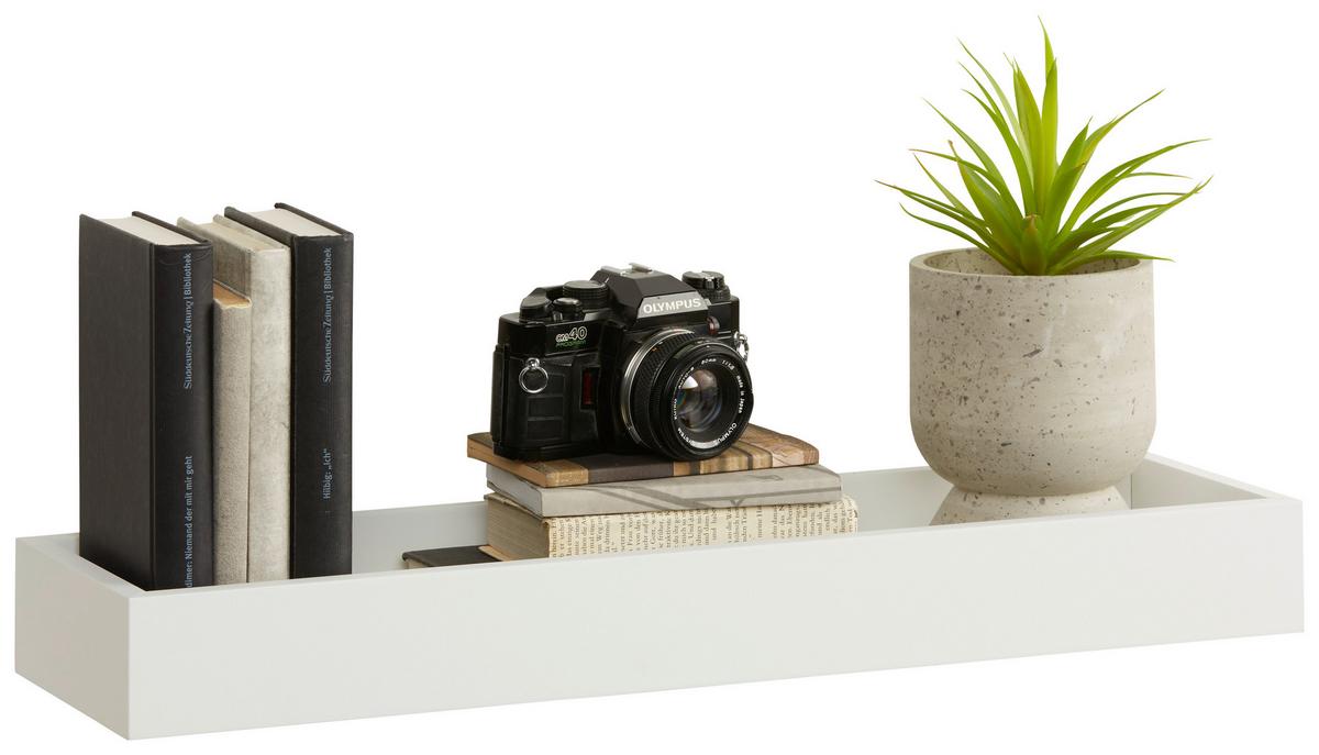 NÁSTĚNNÁ POLICE ALESSIO -SB- - bílá, kompozitní dřevo (40/6,5/17cm) - Mömax