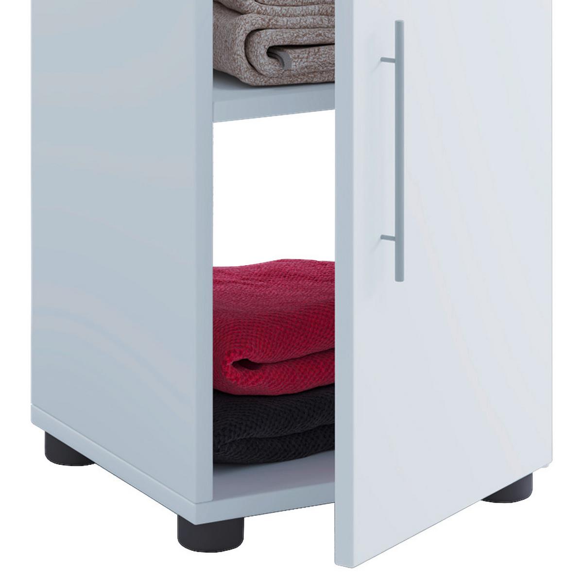 Midischrank Mit Drehtür Flandu 31cm Weiß/schwarz Dekor - Schwarz/Weiß, KONVENTIONELL, Holzwerkstoff (31/93/30cm) - MID.YOU