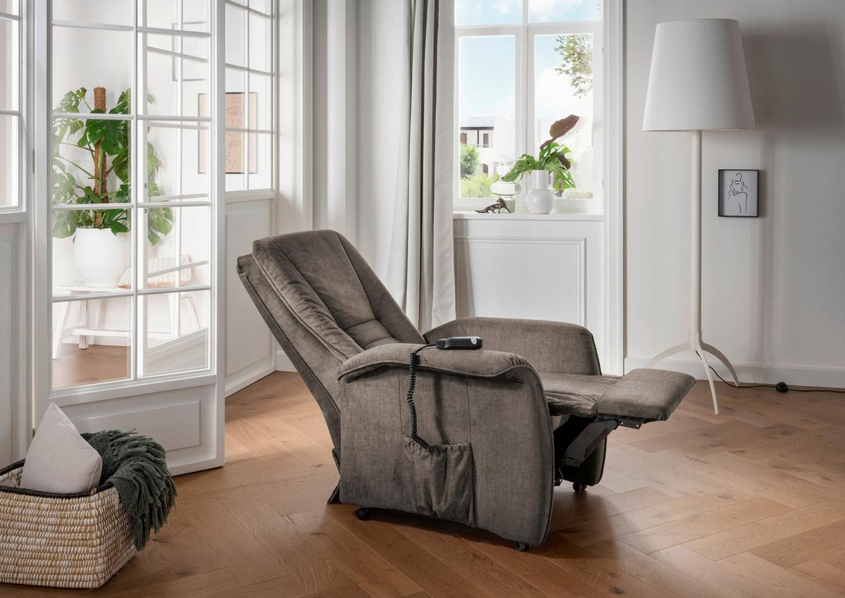 Fernsehsessel Harry Braun B: 77 Cm - Schwarz/Braun, Design, Textil (77/107/88cm) - Livetastic