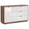 Sideboard Forn Chest Of Drawers - Eichefarben/Weiß Hochglanz, Design, Holzwerkstoff (156/93/42,5cm)