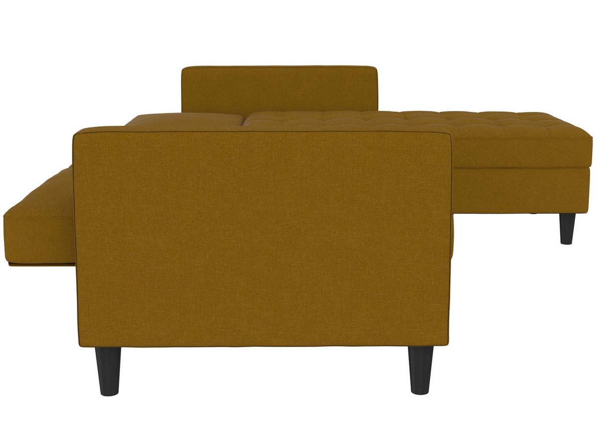 Ecksofa Palermo Currygelb, mit Stauraum - Currygelb/Schwarz, Basics, Textil (213/154cm) - Livetastic