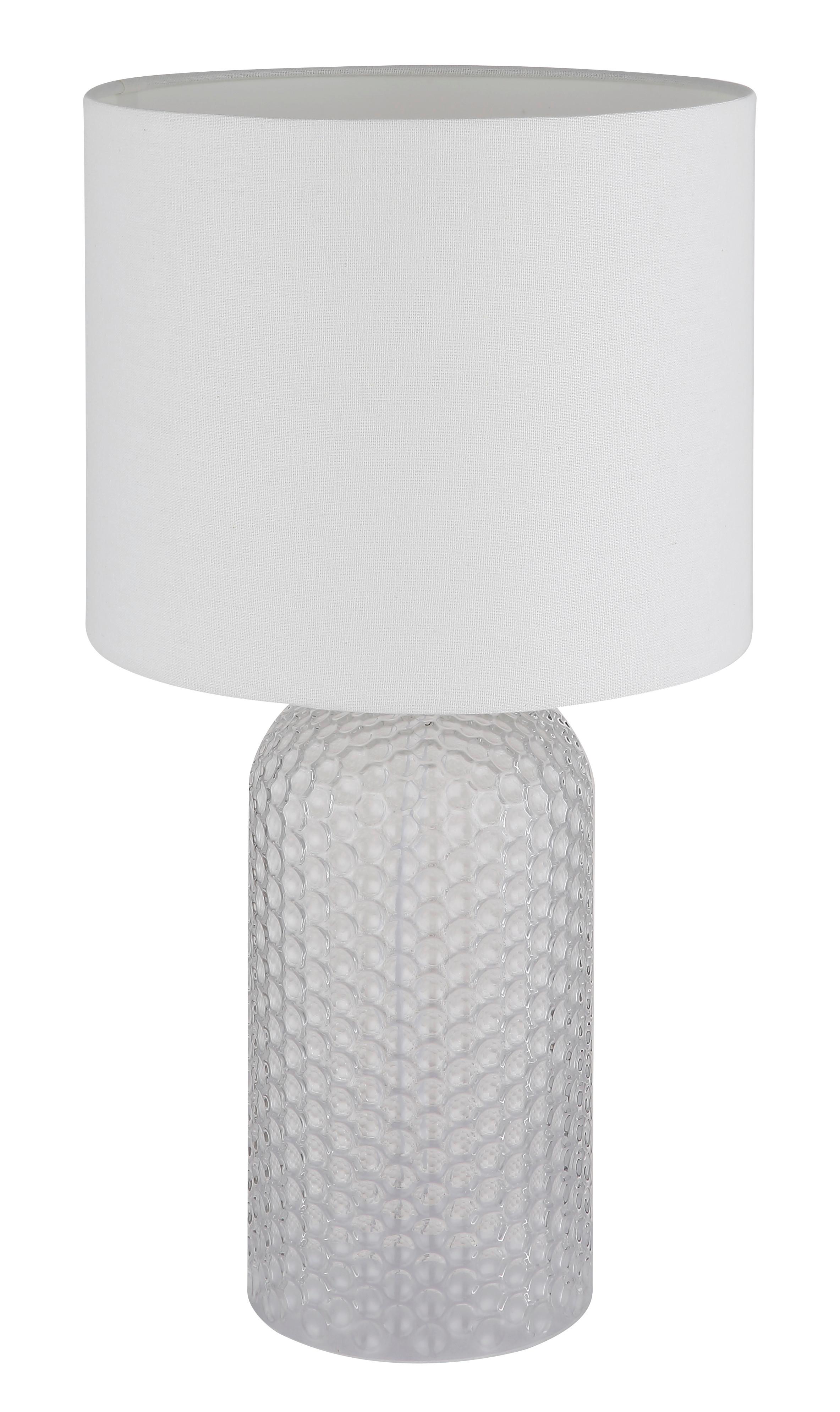Tischleuchte Sofia Weiß D: 26,5 cm - Weiß, Basics, Glas/Kunststoff (26,5/50cm) - Globo