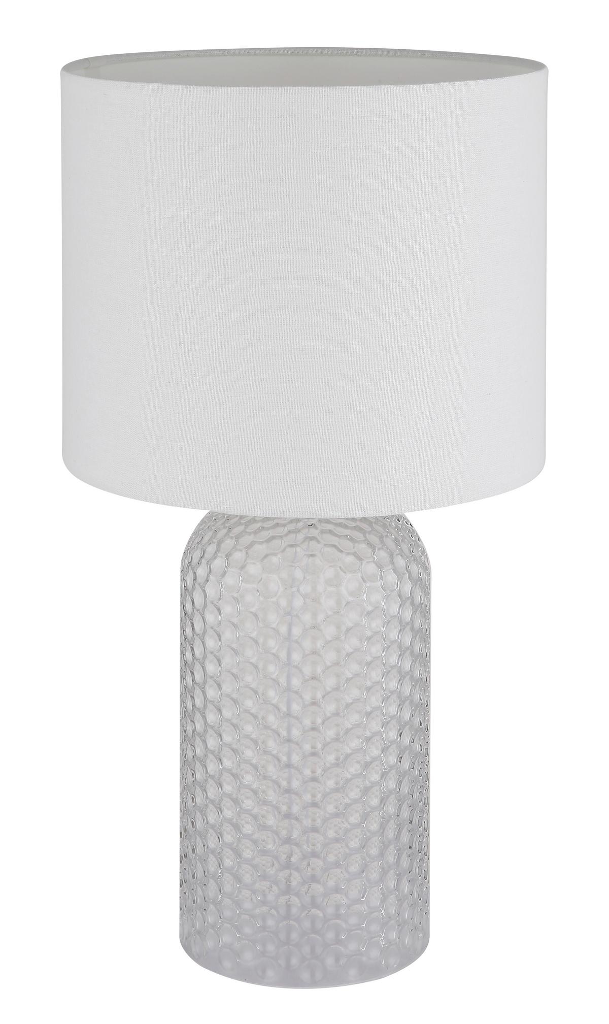 Tischleuchte Sofia Weiß D: 26,5 cm - Weiß, Basics, Glas/Kunststoff (26,5/50cm) - Globo