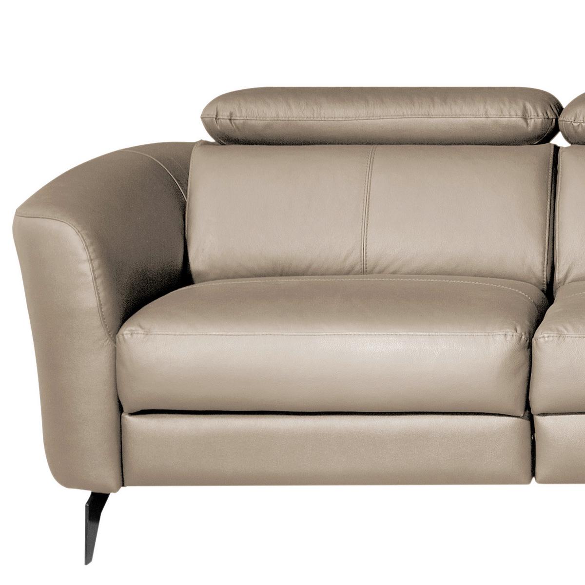 Ecksofa Berne Hellgrau S: 261x183 Cm - Hellgrau/Schwarz, Design, Leder/Textil (261/183cm) - Livetastic