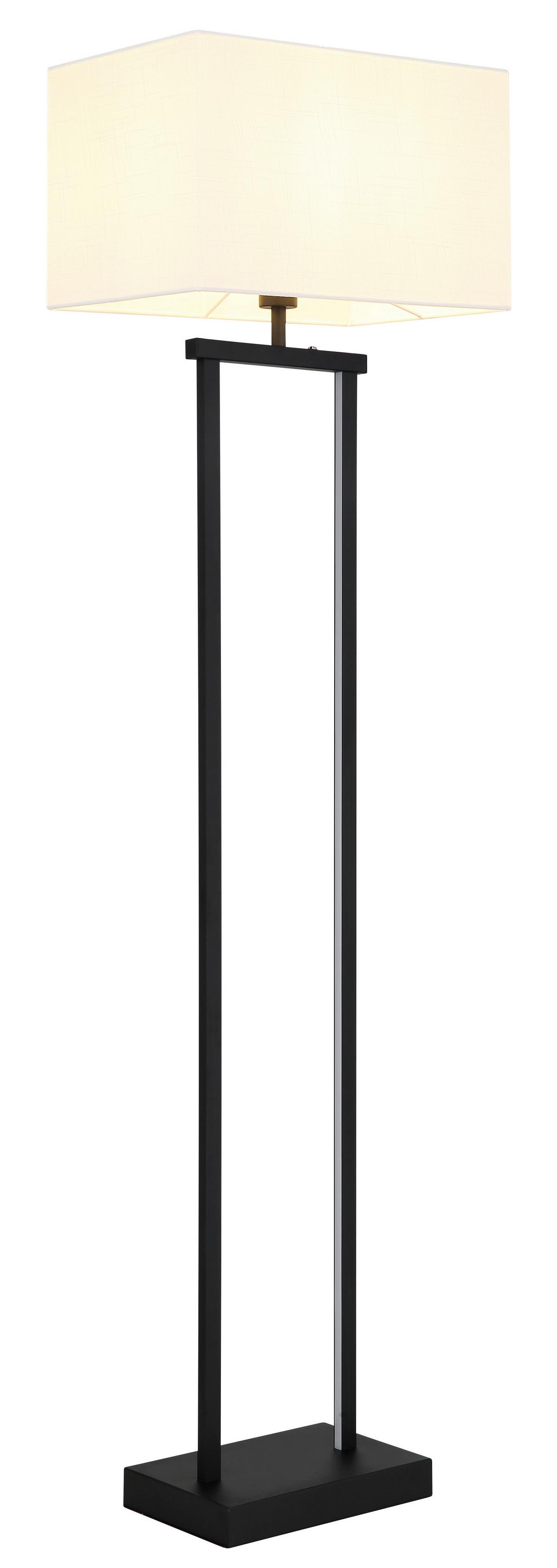 LED-STEHLEUCHTE Schwarz, ca. 40x27x153 cm - Schwarz/Weiß, Design, Kunststoff/Textil (40/27/153cm) - Globo