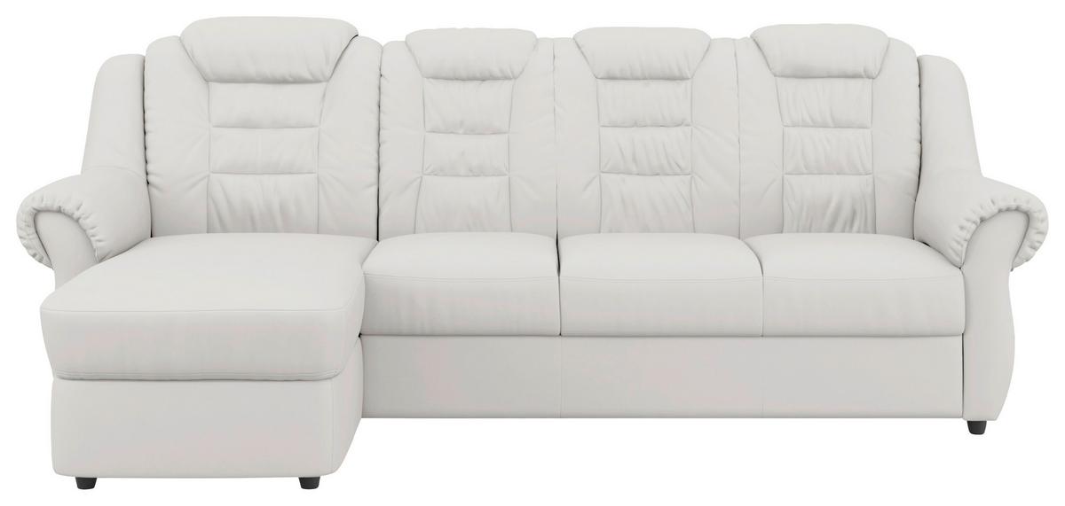 Ecksofa Boston Weiß Lederlook - Schwarz/Weiß, KONVENTIONELL, Textil (165/262cm) - Livetastic