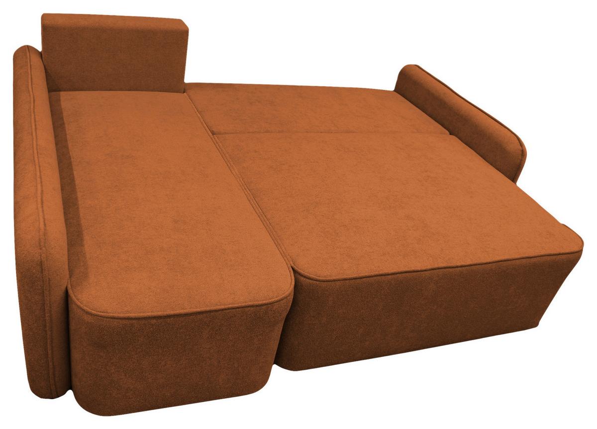 Ecksofa Fancy Rostfarben 143x209 cm - Rostfarben/Schwarz, Design, Textil (143/209cm) - MID.YOU