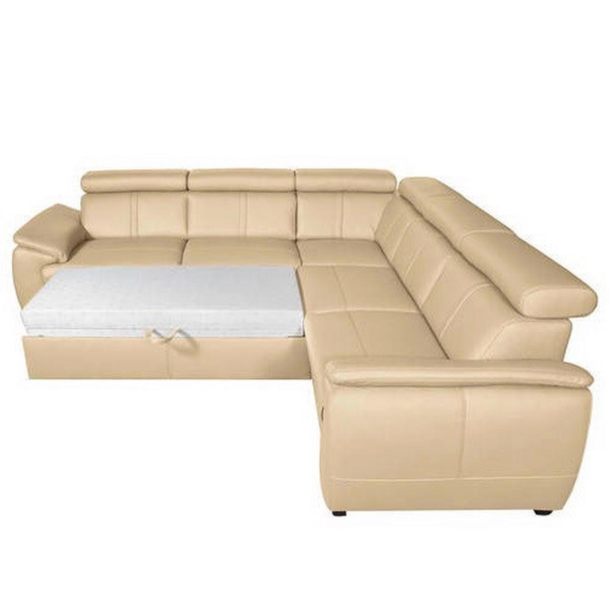 Ecksofa City Beige B: 265x265 Cm - Wengefarben/Beige, Design, Leder (265/265cm) - Livetastic