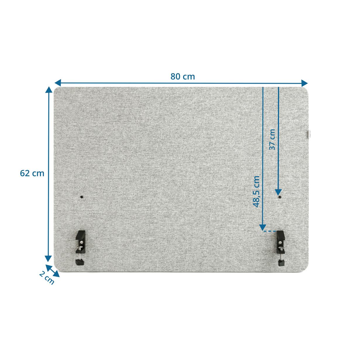 Trennwand Flexmiut D Side - Hellgrau, Basics, Kunststoff/Textil (80/62/2cm) - MID.YOU