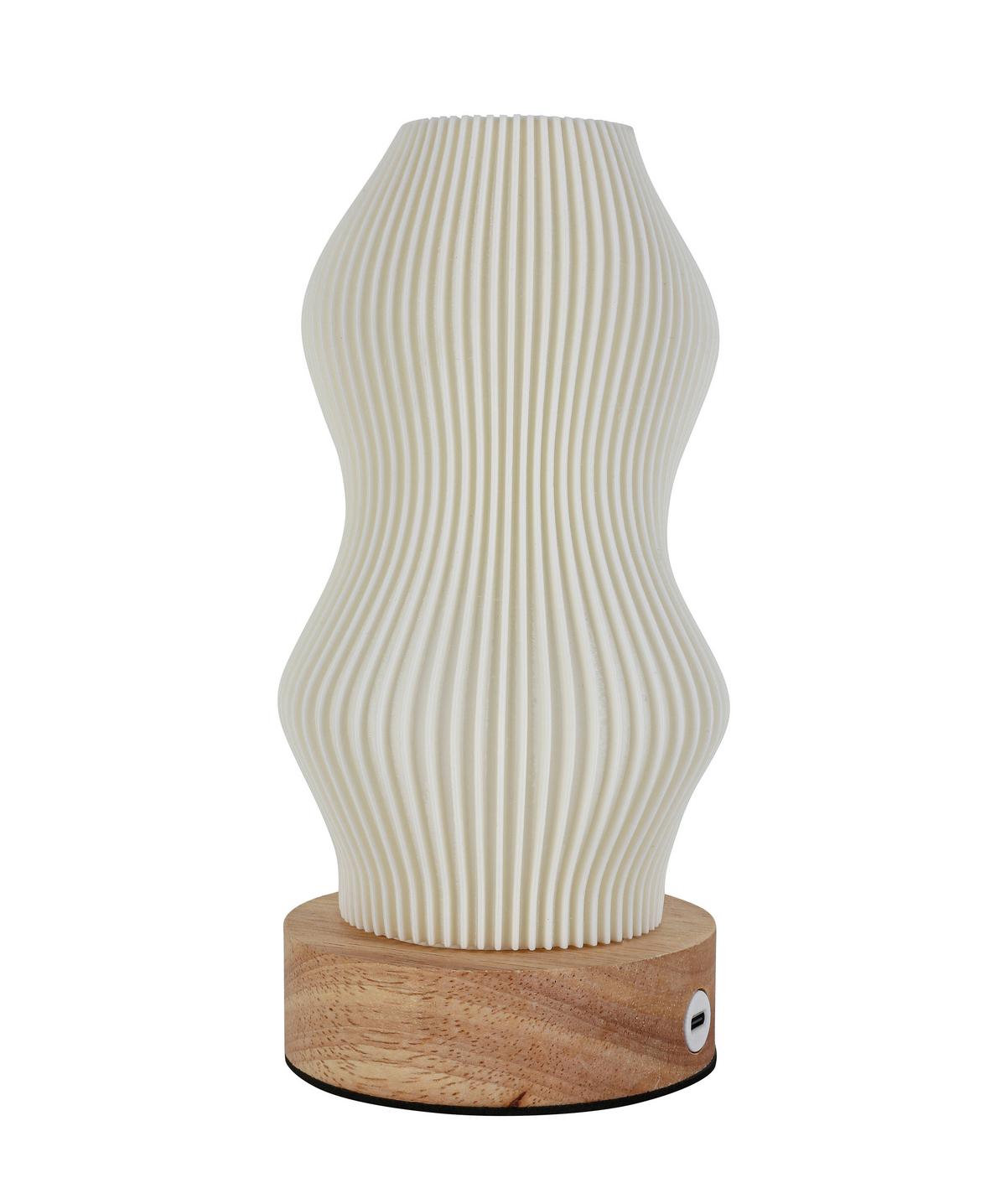 NABÍJATEĽNÁ STOLNÁ LAMPA GIRTL - biela/prírodná farba, Modern, kov/drevo (14cm) - Mömax