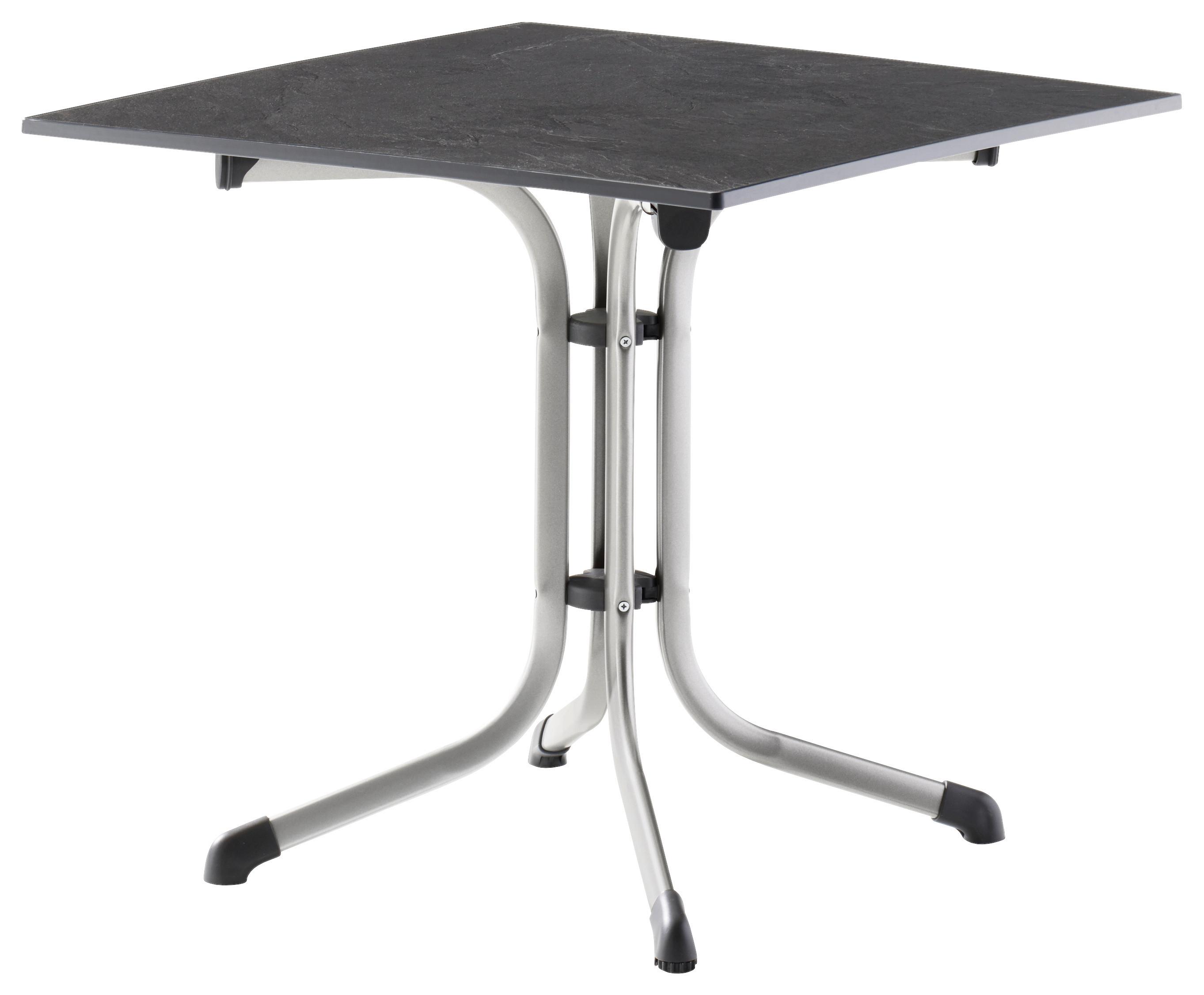 Gartentisch Klappbar Stahl L: 80cm - Anthrazit/Graphitfarben, MODERN, Holzwerkstoff/Metall (80/80/72cm) - Sieger