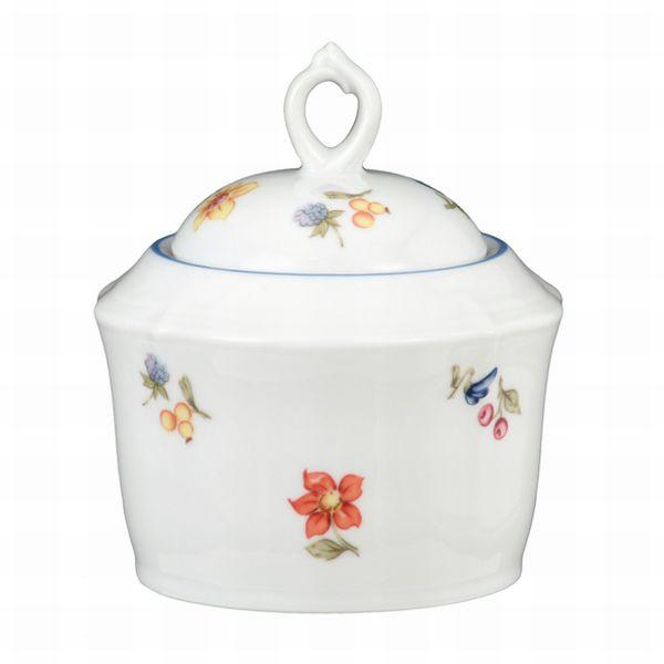 Zuckerdose Sonate Porzellan Blumendekor L/B: ca. 11/7 cm - Blau/Weiß, KONVENTIONELL, Keramik (11/7/8cm) - Seltmann Weiden
