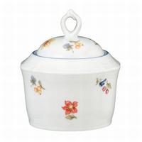 Zuckerdose Sonate Porzellan Blumendekor L/B: ca. 11/7 cm - Blau/Weiß, KONVENTIONELL, Keramik (11/7/8cm) - Seltmann Weiden