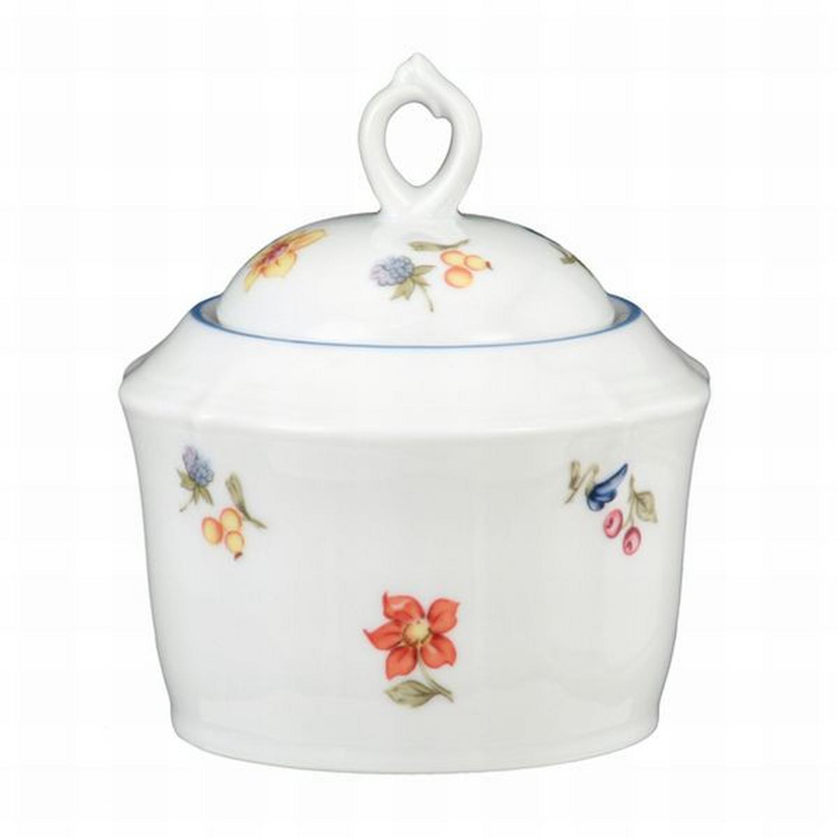 Zuckerdose Sonate Porzellan Blumendekor L/B: ca. 11/7 cm - Blau/Weiß, KONVENTIONELL, Keramik (11/7/8cm) - Seltmann Weiden