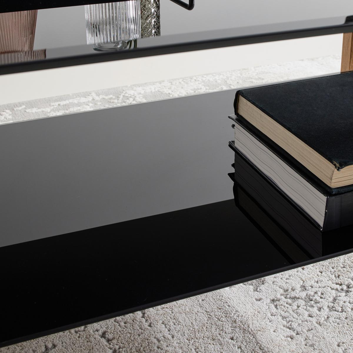 KONFERENČNÍ STOLEK INTRO - barvy dubu/černá, Moderní, kov/kompozitní dřevo (100/60/45cm) - Mömax