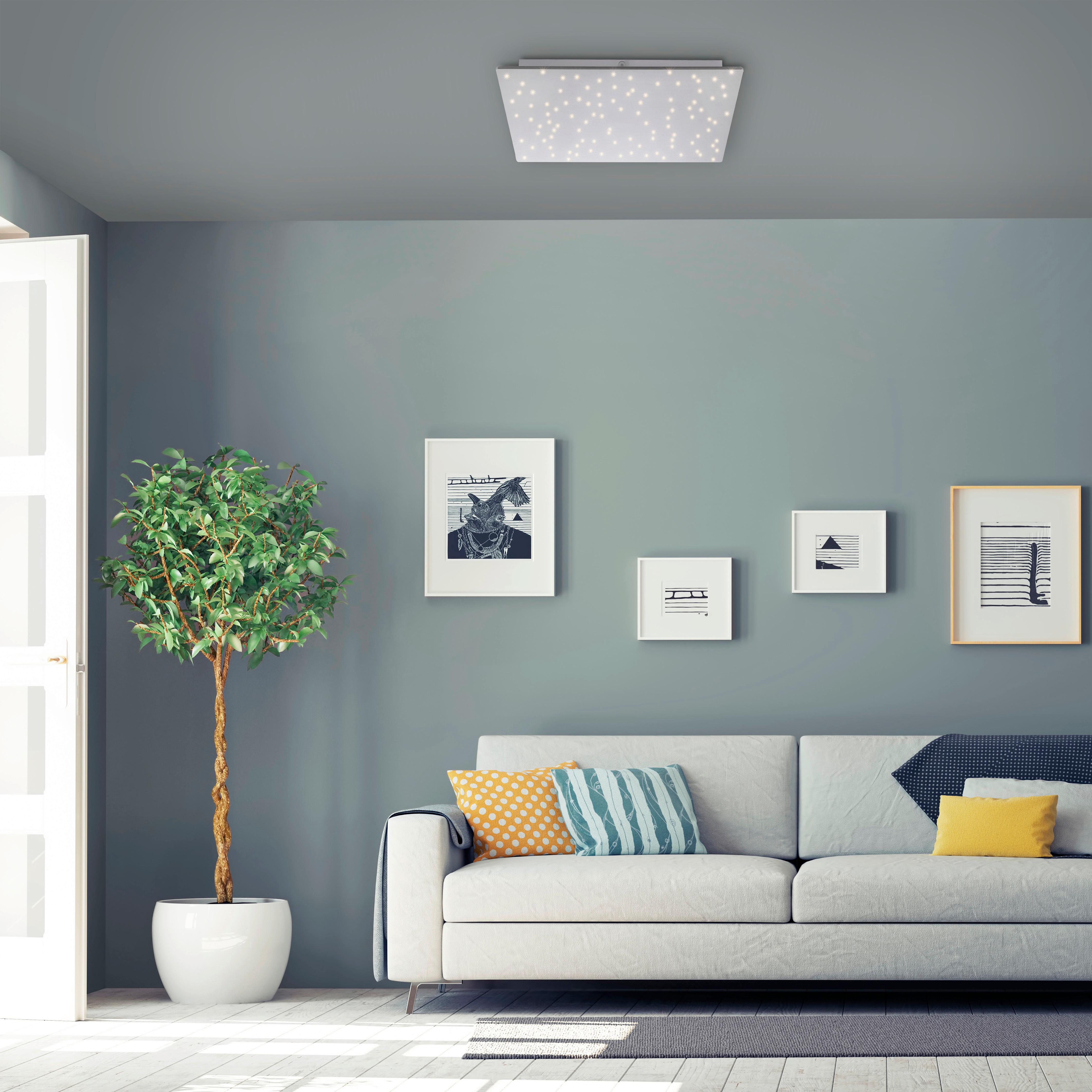 LED-Deckenleuchte Sparkle L: 45 cm dimmbar mit Fernbedienung - Silberfarben, Design, Metall (45/45/5cm)