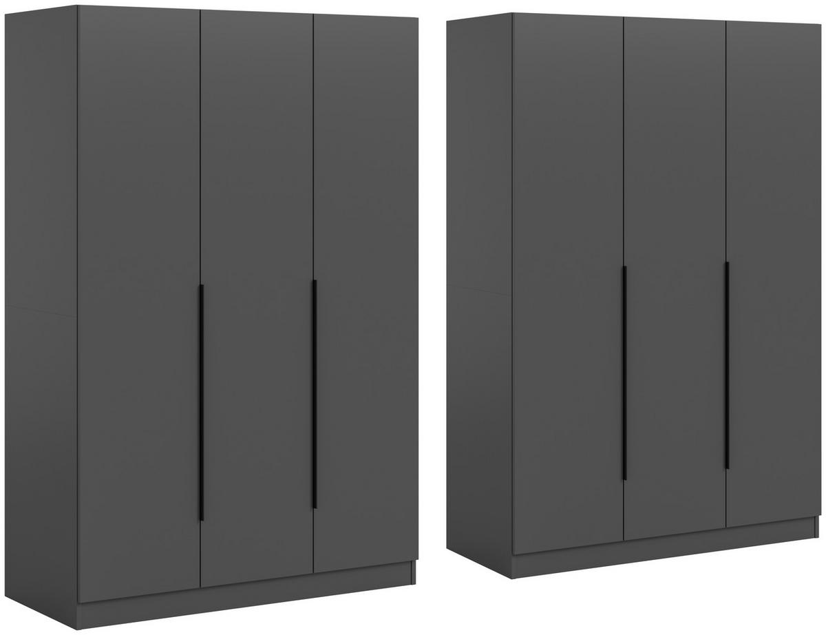 Drehtürenschrank Kopenhagen Anthrazit B: 240 Cm - Anthrazit, MODERN, Holzwerkstoff (240/181/52cm) - MID.YOU