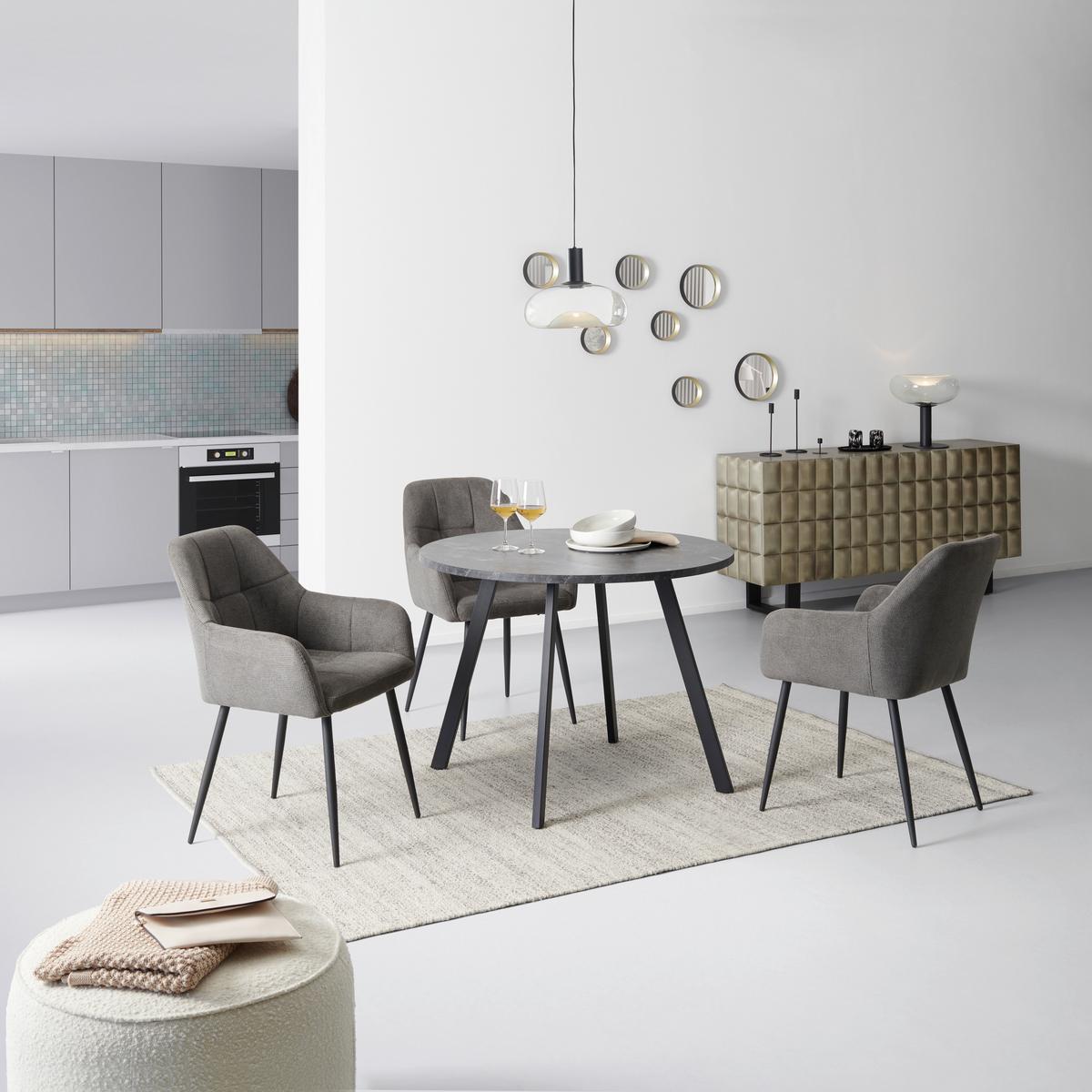 Esstisch Andre Melamin Schwarz, B: 100 Cm - Schwarz, KONVENTIONELL, Holzwerkstoff/Metall (100/76/100cm) - B&B Italia