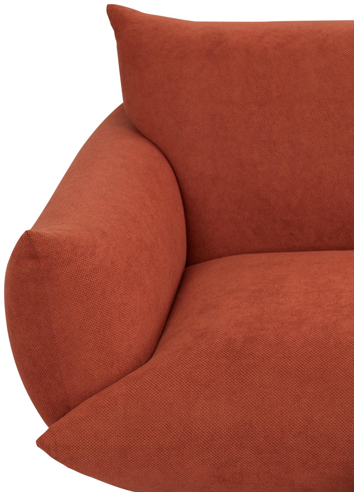 Sofa Honey - Terracotta/Schwarz, Trend, Textil (185/77/83cm) - P & B
