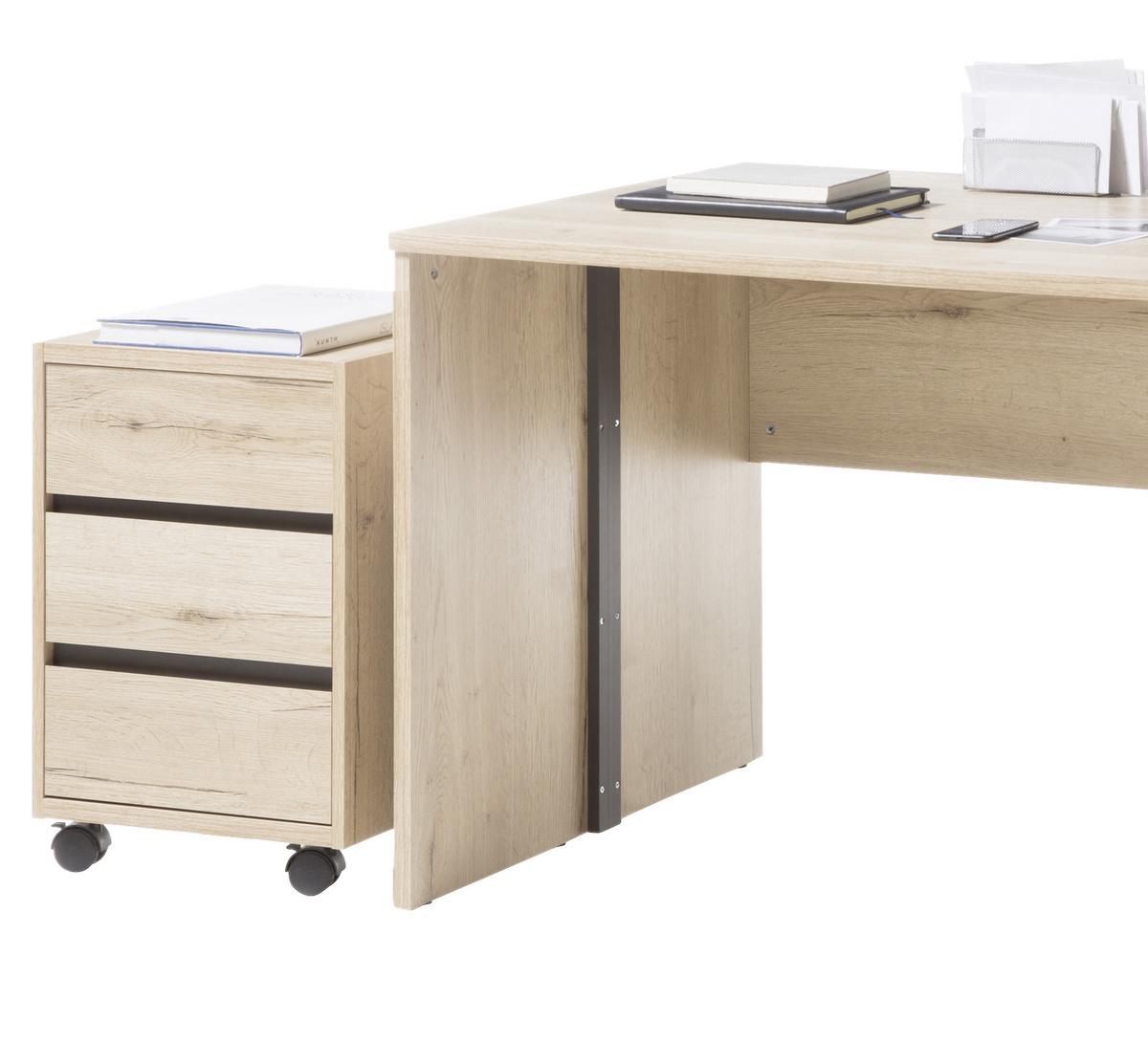 Schreibtisch B 80cm H 76cm Fjord Eichefarben Dekor - Eichefarben, Design, Holzwerkstoff (160/80/76cm) - MID.YOU