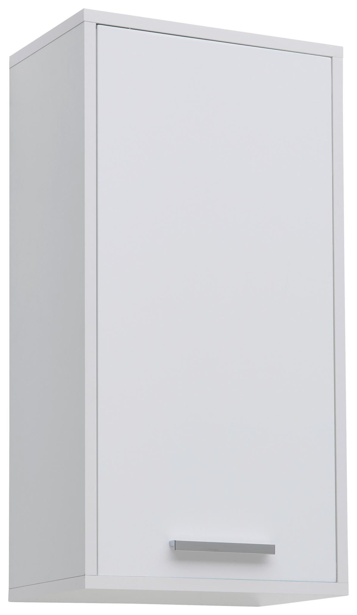 ZÁVESNÁ SKRINKA MILANO - biela/chrómová, Modern, kov/kompozitné drevo (38/72/23cm)