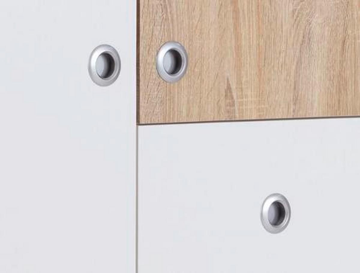 Kleiderschrank Wiki 90 cm Eiche Dekor/Weiß - Weiß/Sonoma Eiche, KONVENTIONELL, Holzwerkstoff (90/191/53cm)