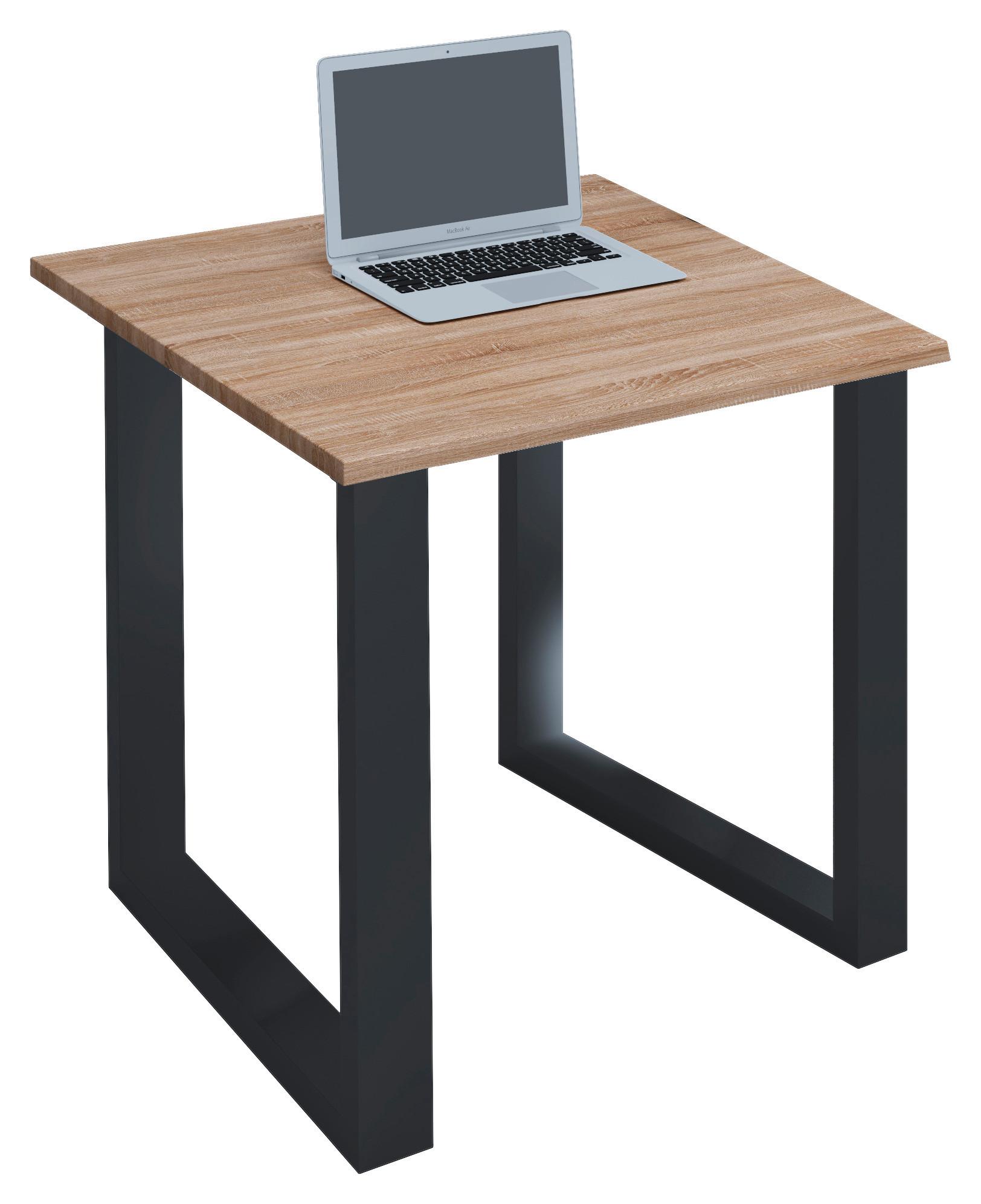 Schreibtisch Lona Sonoma Eiche B: 80 cm - Schwarz/Sonoma Eiche, MODERN, Holzwerkstoff/Metall (80/80/76cm) - MID.YOU