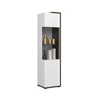 Vitrine Ambiente B: 48,5 cm mit LED Alpinweiss/Anthrazit - Weiß Hochglanz/Anthrazit, MODERN, Glas/Holzwerkstoff (48,5/199,1/43,6cm)
