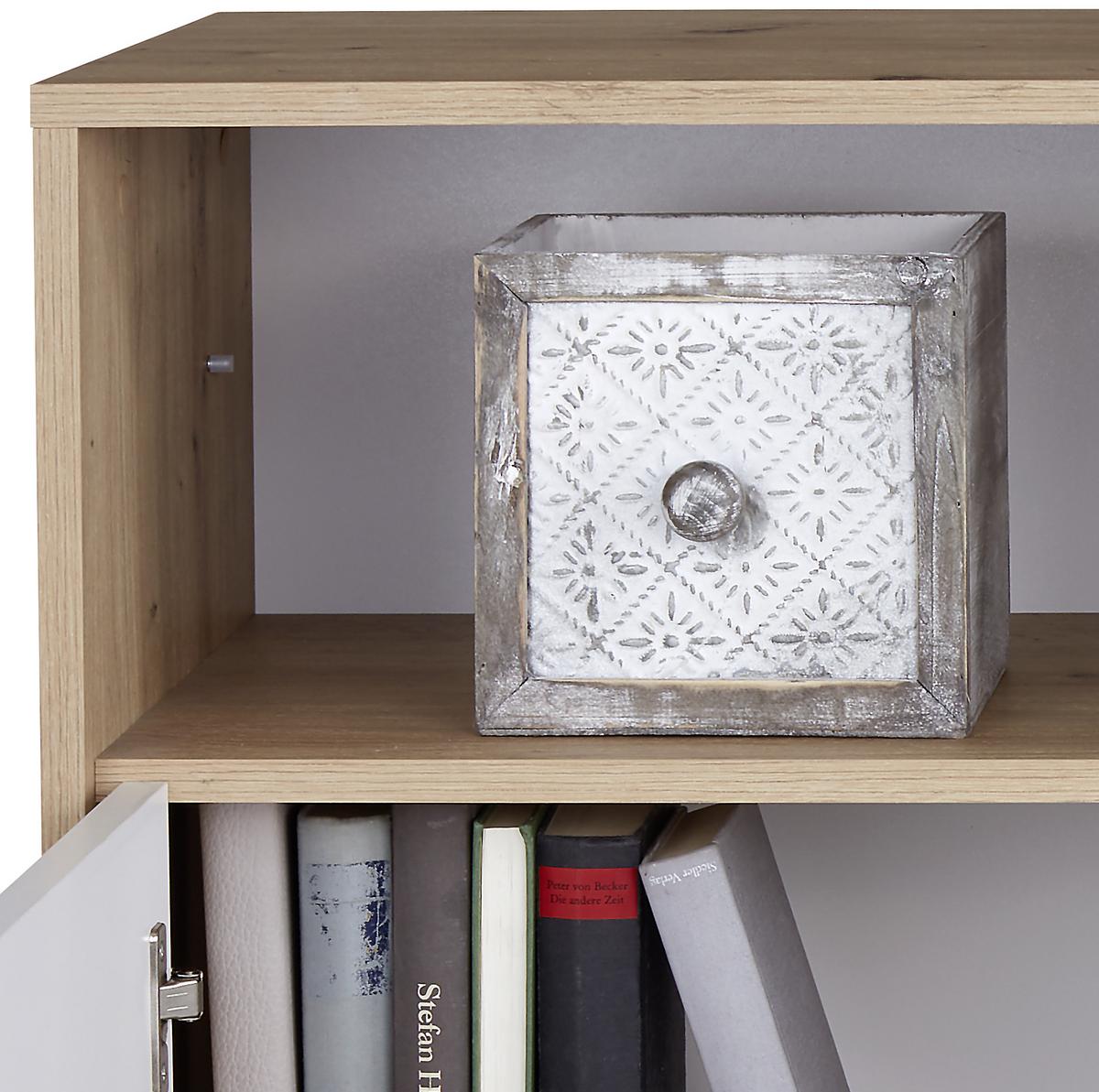 Komód Box 98/85 Cm - tölgyfa/fehér, Modern, faalapú anyag (99/85/40cm) - Ondega