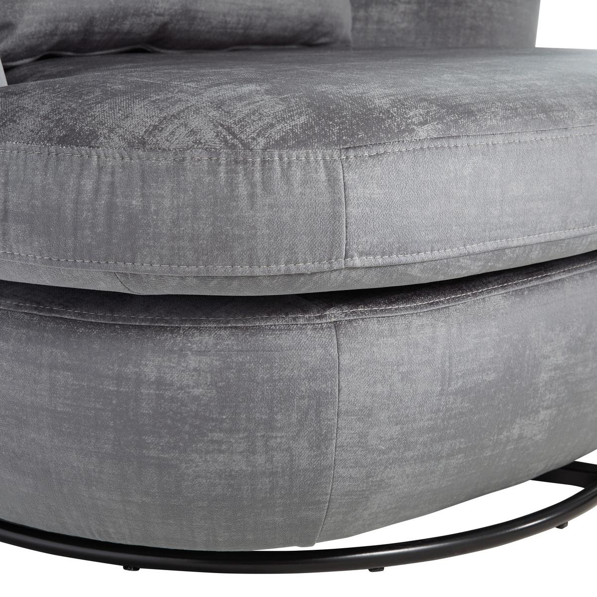 Designsessel Isla Grau B: 110 Cm - Edelstahlfarben/Grau, Trend, Textil (110/85/99cm) - Livetastic