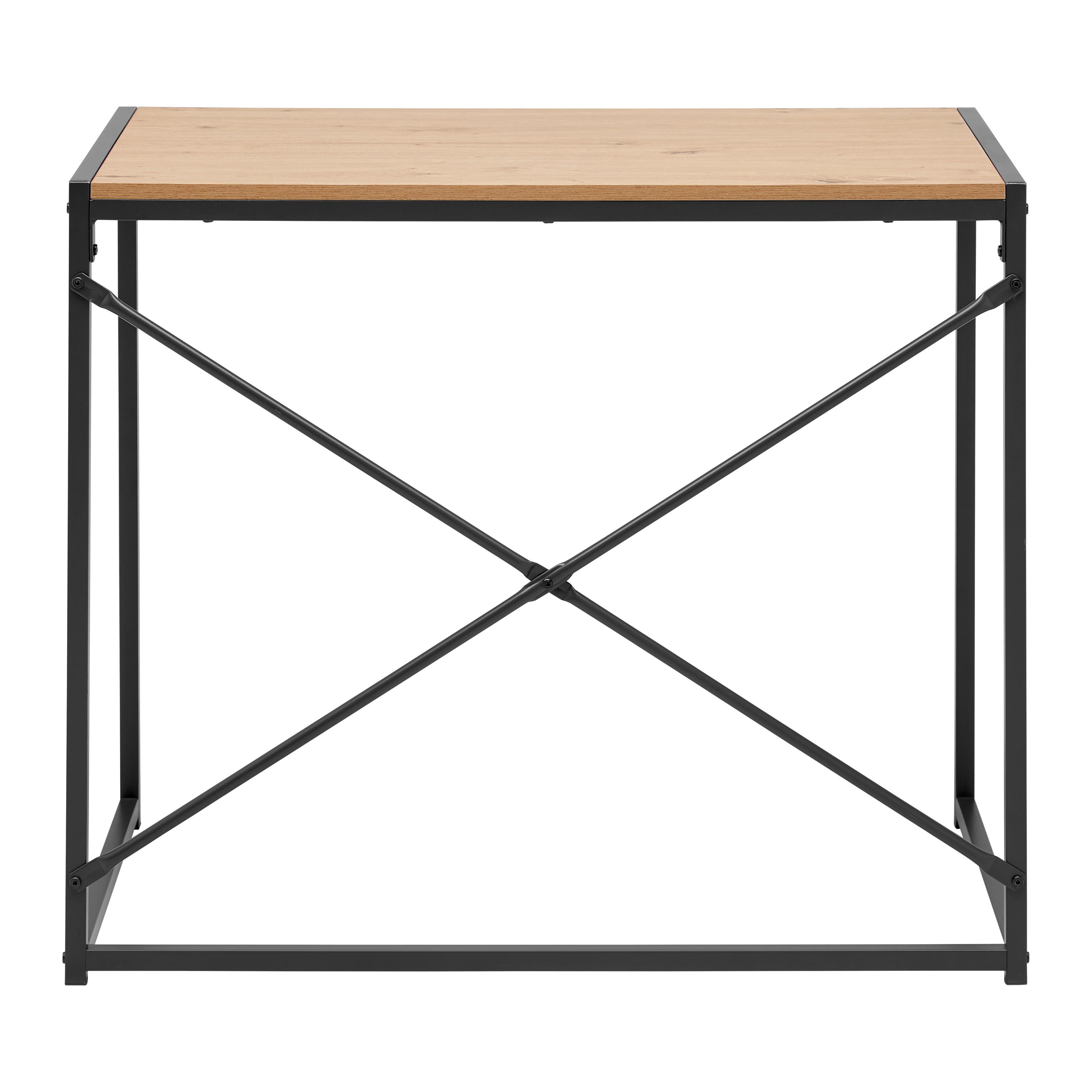 Psací stůl ABBY - tmavě šedá/přírodní barvy, Moderní, kov/kompozitní dřevo (90/75/50cm) - Mömax