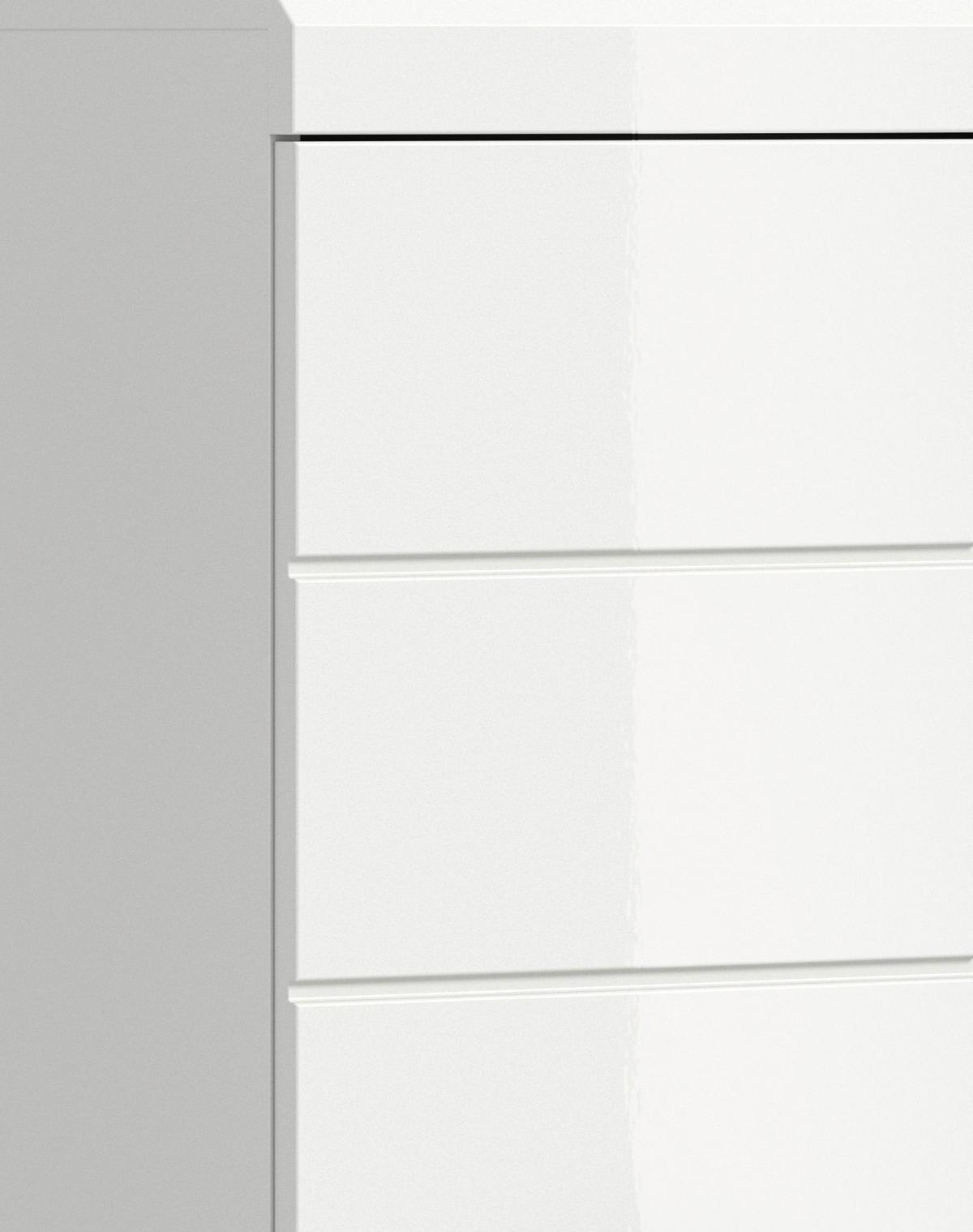 Badezimmer Scout Weiß B: 171 cm - Weiß Hochglanz/Silberfarben, MODERN, Glas/Holzwerkstoff (171cm) - MID.YOU