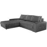 Ecksofa mit Schlaffunktion + Bettkasten Adria, Samt - Dunkelgrau, MODERN, Textil (213/308cm) - Luca Bessoni