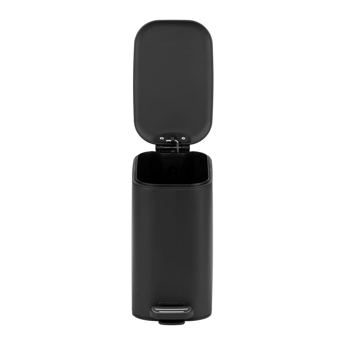 Nášľapný odpadkový kôš čierna 6L - čierna, Modern, kov/plast (15/28/26,9cm) - Mömax