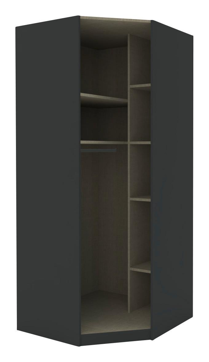 Korpus Rohovej Skrine Unit - antracitová, Moderný, kompozitné drevo (91,1/210/91,1cm) - Ondega