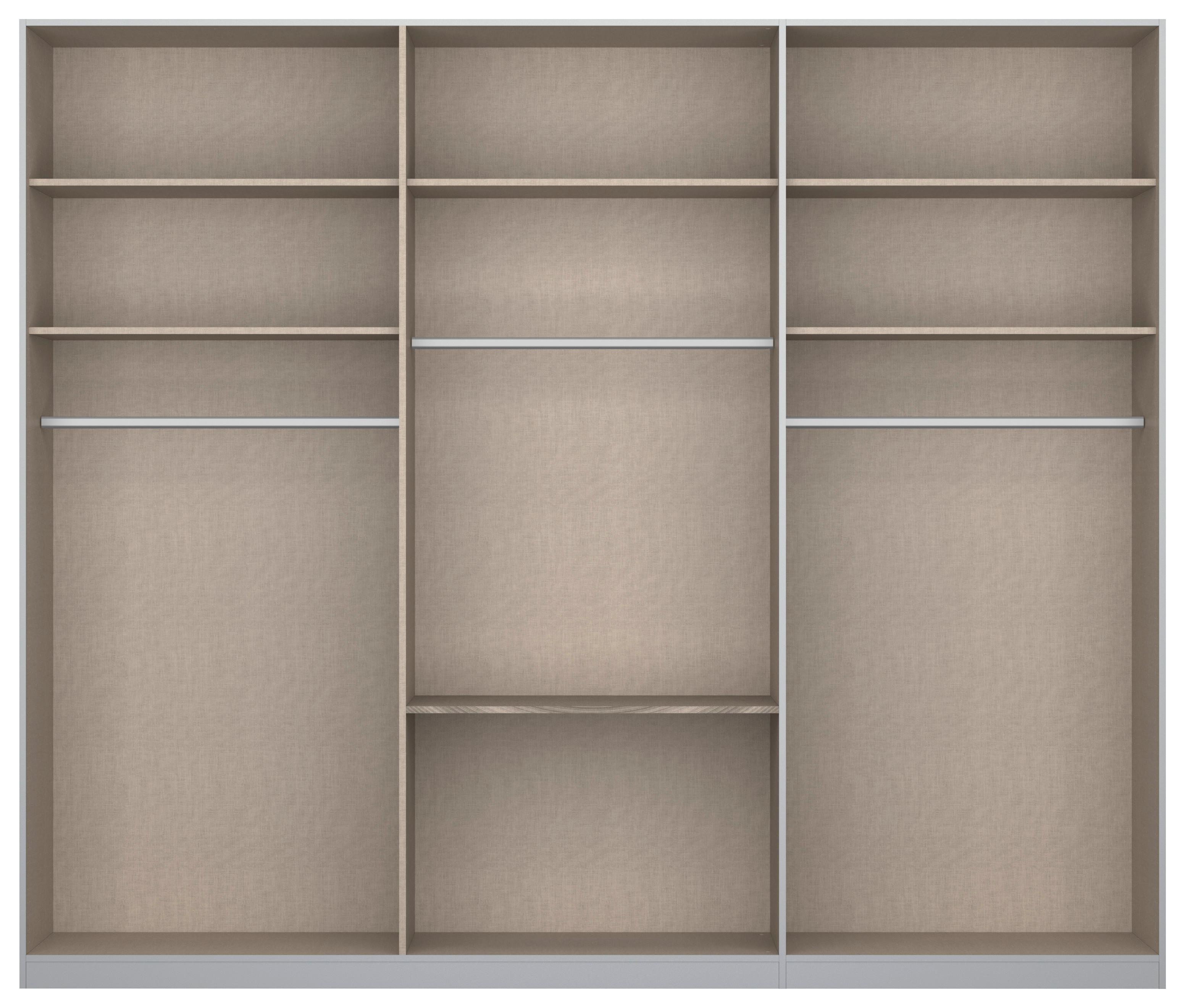 Skříň S Otočnými Dveřmi Alabama - světle šedá/barvy hliníku, Moderní, kompozitní dřevo (271/229/54cm)