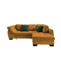 Ecksofa mit Schlaffunktion Flora Goldfarben Cord - Goldfarben/Schwarz, Design, Textil (250/190cm) - MID.YOU