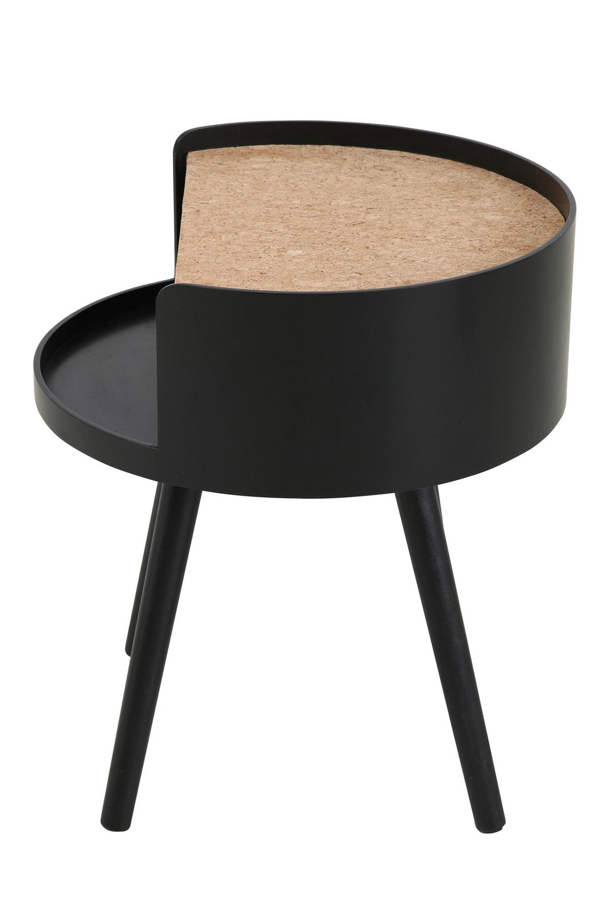 Beistelltisch Naturfarben/Schwarz B: 40 cm - Schwarz/Naturfarben, Design, Holz/Holzwerkstoff (40/40/46cm) - Livetastic