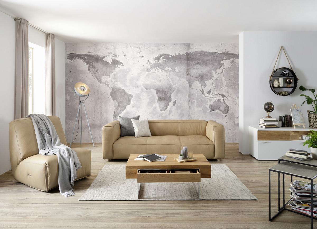 NÁSTĚNNÝ REGÁL MALIK - šedá/hnědá, Lifestyle, kov (59/95/11cm)