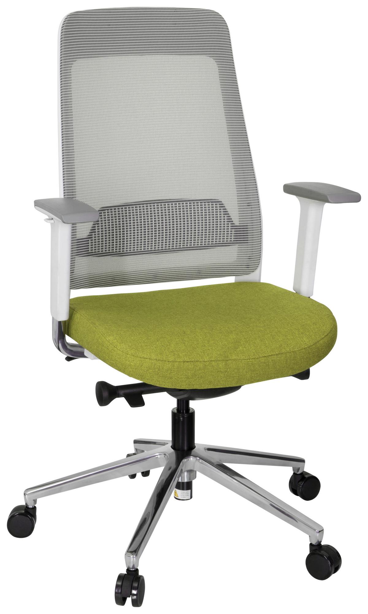 Drehstuhl Chiaro T2 White Grau/grün/weiß - Weiß/Grau, MODERN, Kunststoff/Textil (67/118/63cm) - MID.YOU