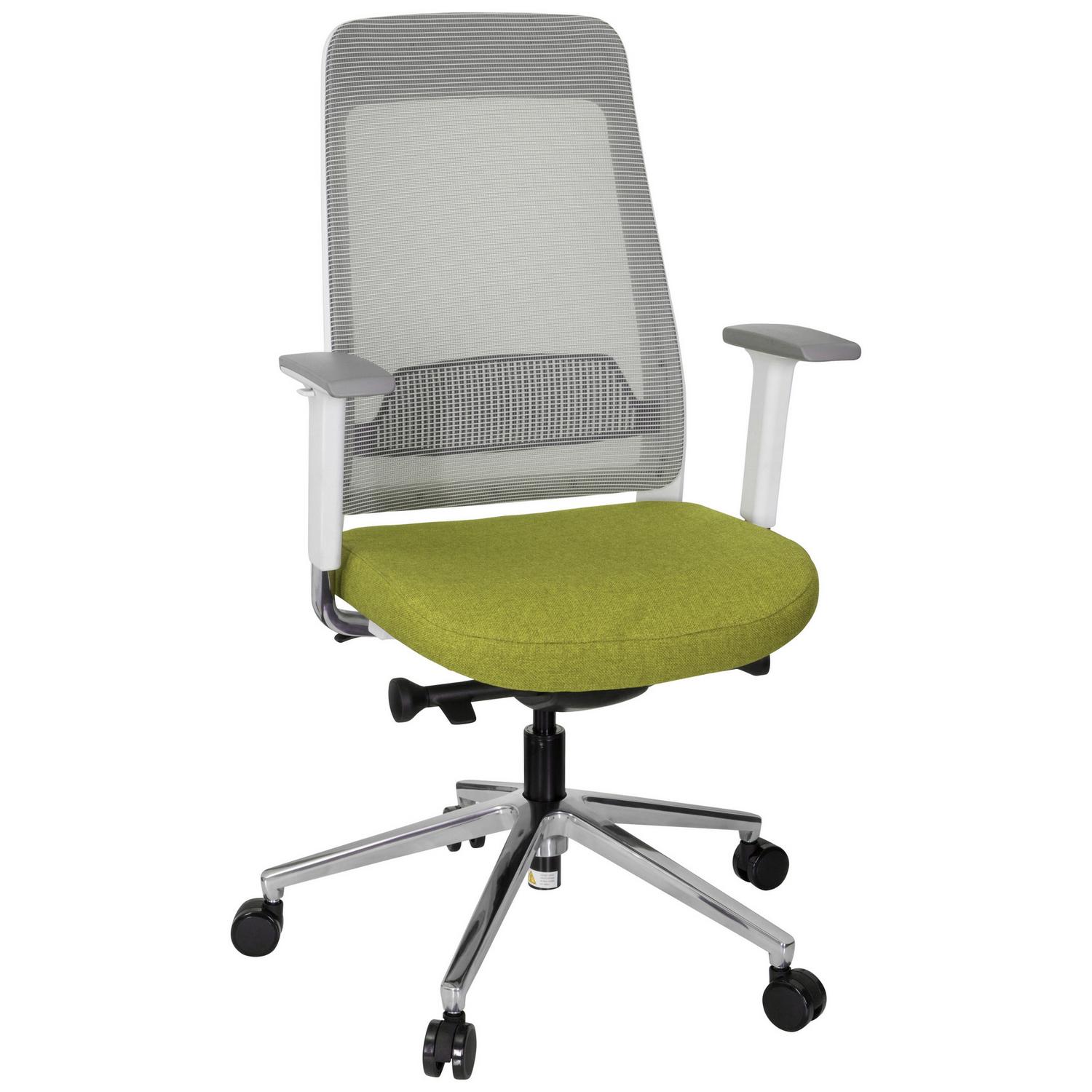Drehstuhl Chiaro T2 White Grau/Grün/Weiß Weiß, Grau, Grün 67x118x63 cm