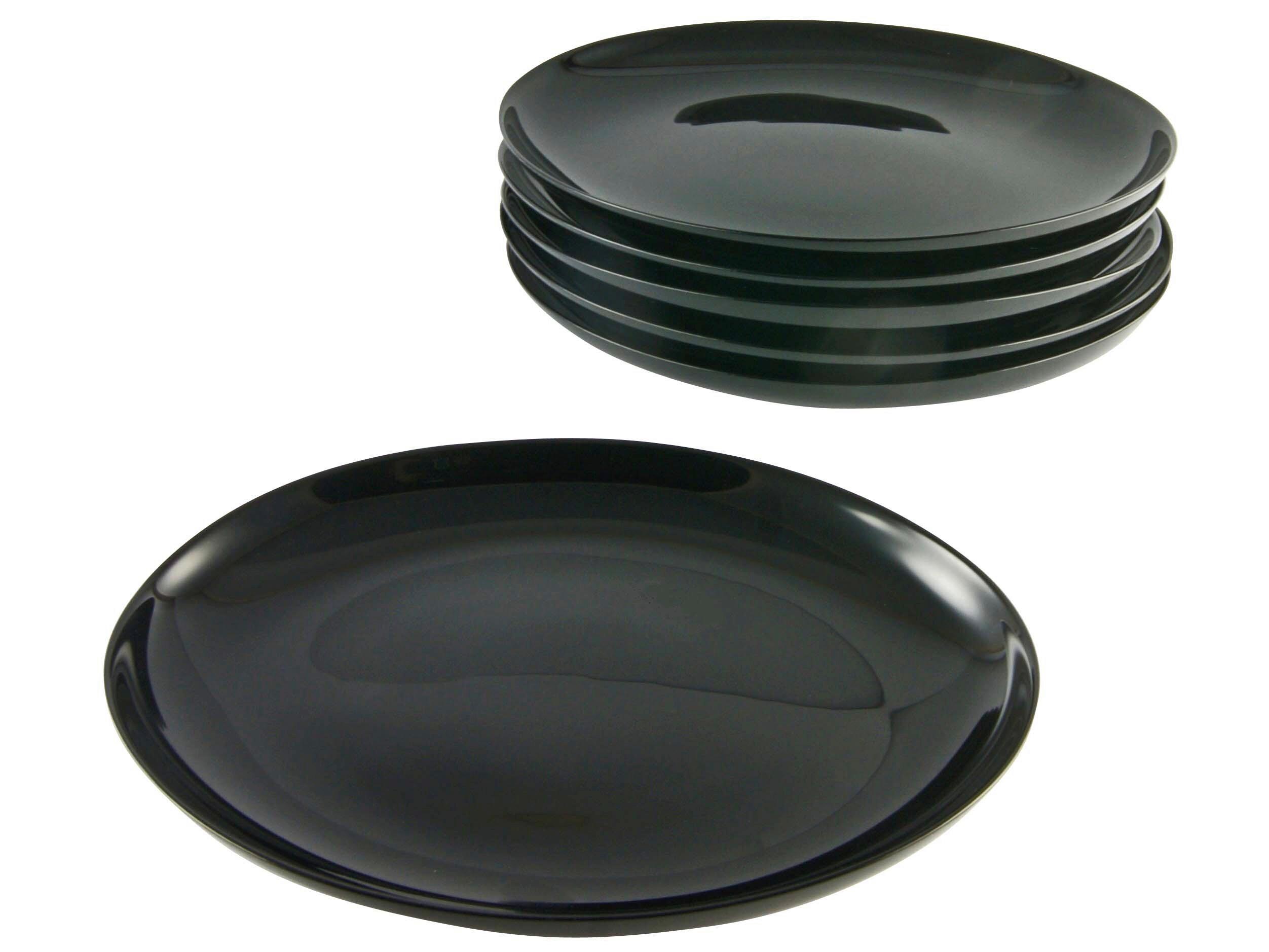 GRILLTELLERSET Italien Party Schwarz 6-teilig - Schwarz, Basics, Glas (33cm) - Creatable