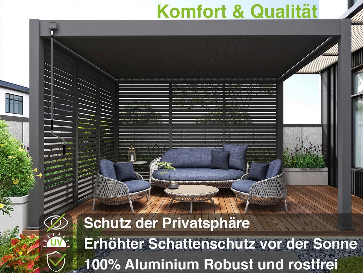 Pavillon-Seitenteil 123x235cm Wetterfest - Anthrazit, Basics, Metall (123/235/10cm) - WEIDE